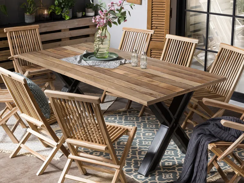 Gartensessel, 2er-Set, Teakholz natur, Ansicht 21