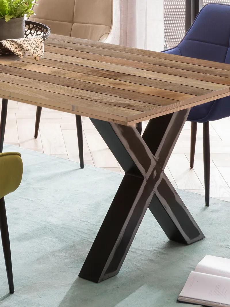 Tisch 160 × 90 cm aus Mango und Metall, Ansicht 8