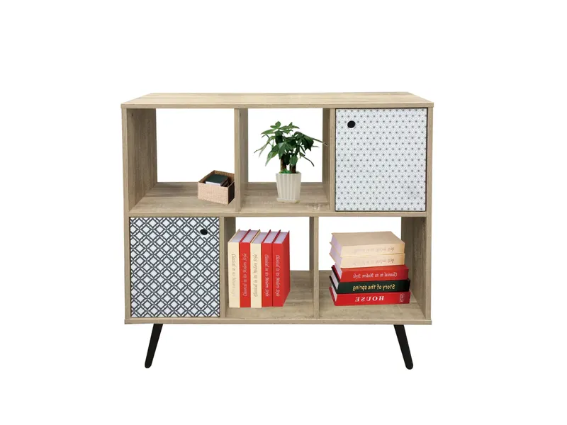 Sideboard aus MDF, white wash mit blau-weißer Front, Ansicht 5