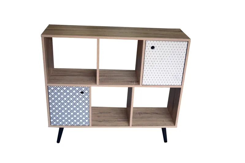 Sideboard aus MDF, white wash mit blau-weißer Front, Ansicht 7