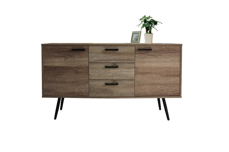 Sideboard, braun mit schwarzem Gestell