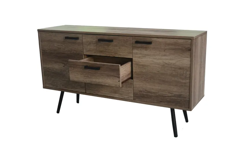 Sideboard, braun mit schwarzem Gestell, Ansicht 2