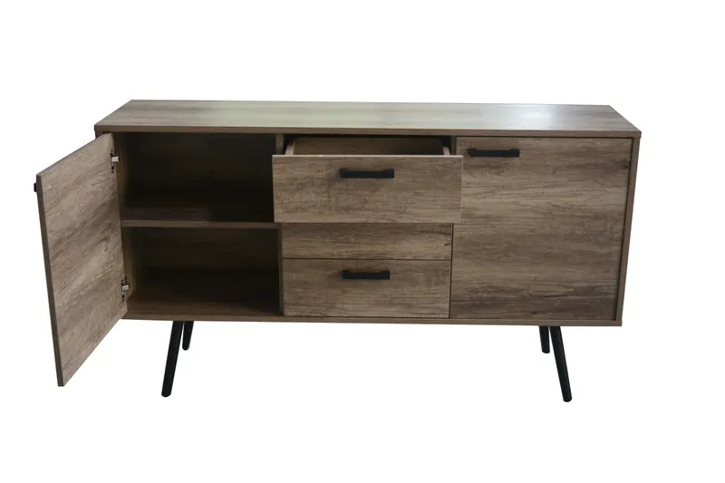 Sideboard, braun mit schwarzem Gestell, Ansicht 4