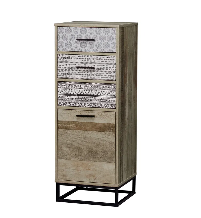 Kommode aus MDF in Natur mit Muster, Ansicht 2