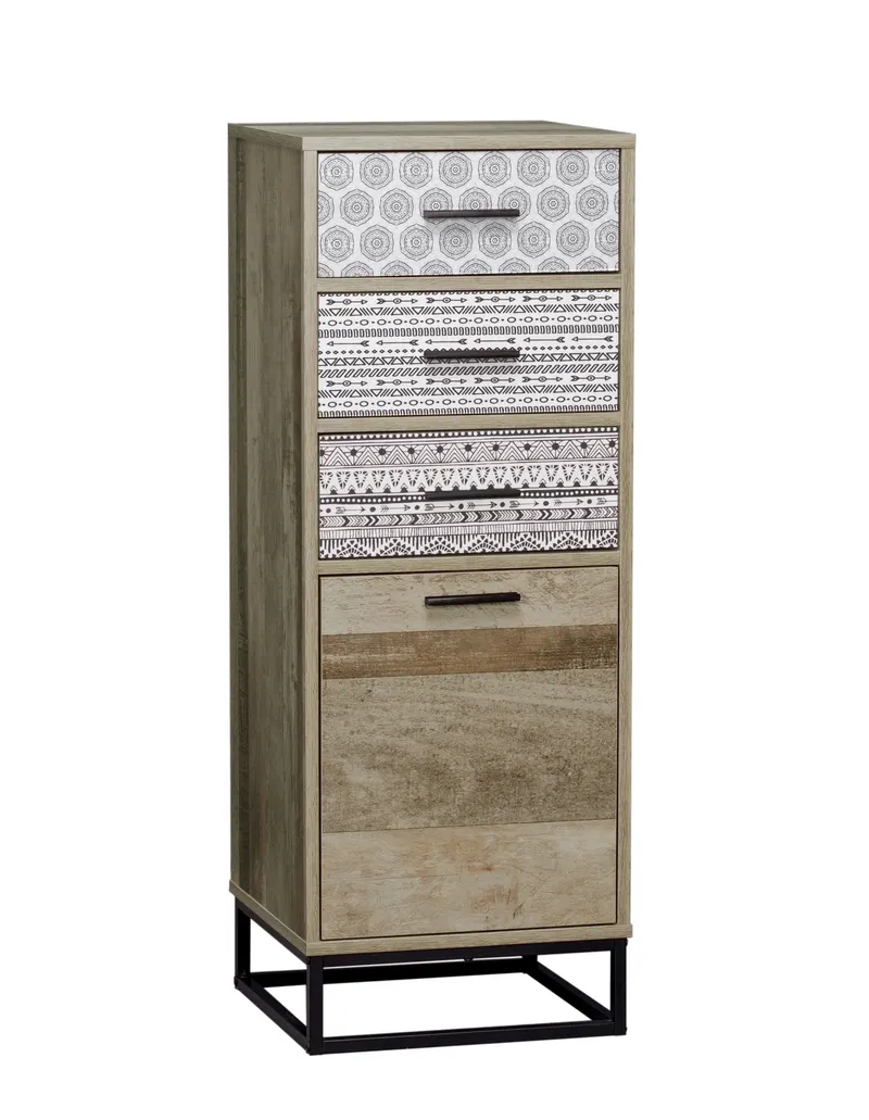 Kommode aus MDF in Natur mit Muster, Ansicht 3