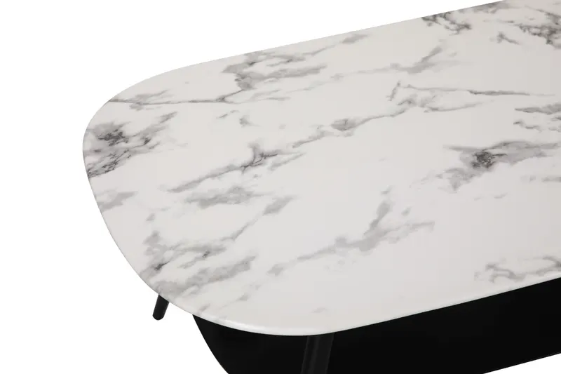 Couchtisch 120 × 60 cm, weiß-schwarz in Marmoroptik, Ansicht 3