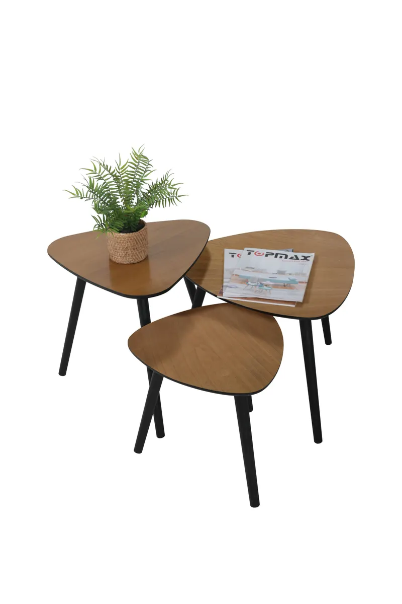 Beistelltisch 50 × 50 cm, natur und schwarz, Ansicht 1