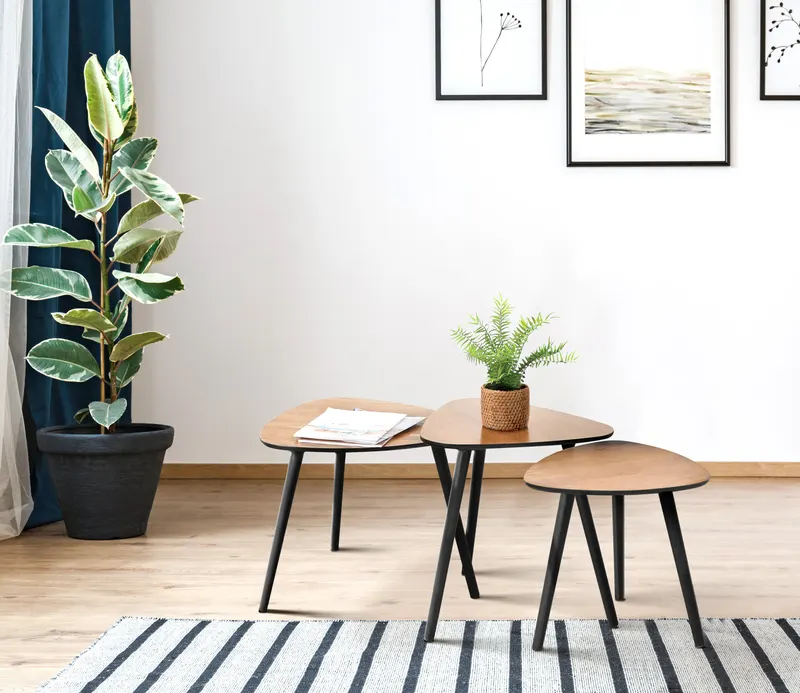 Beistelltisch 50 × 50 cm, natur und schwarz, Ansicht 10
