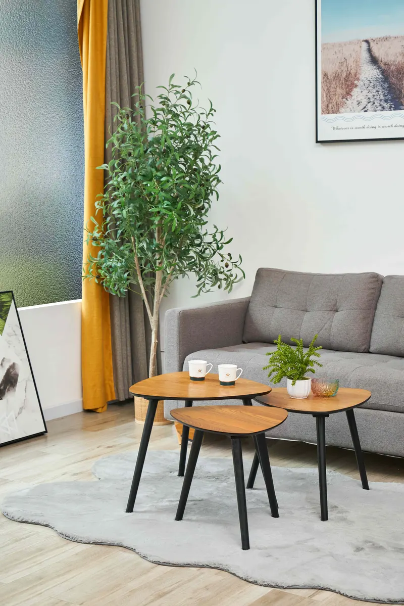 Beistelltisch 50 × 50 cm, natur und schwarz, Ansicht 7