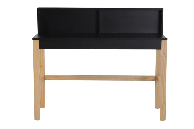 Schreibtisch mit MDF-Melamindekor, schwarz/natur, Ansicht 2