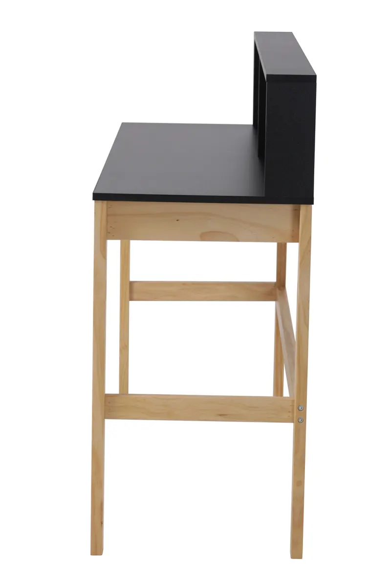 Schreibtisch mit MDF-Melamindekor, schwarz/natur, Ansicht 3