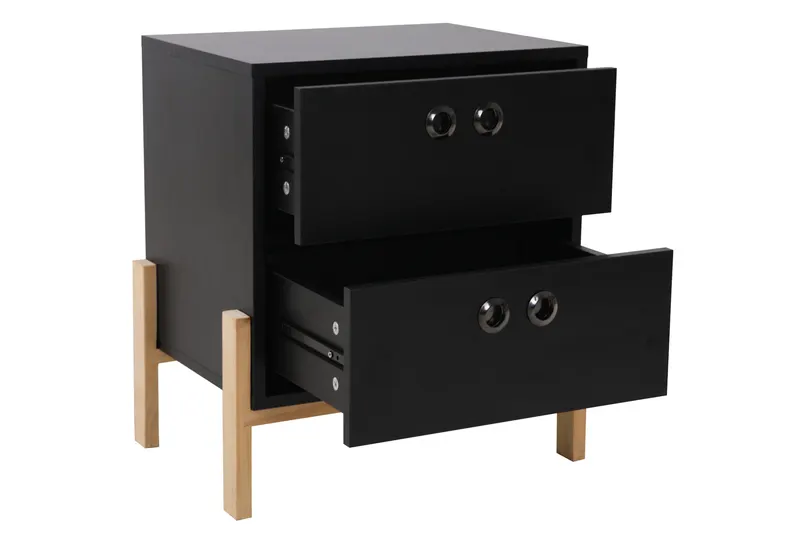 Kommode mit MDF-Melamindekor, schwarz/natur, Ansicht 2