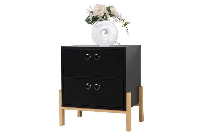 Kommode mit MDF-Melamindekor, schwarz/natur, Ansicht 4