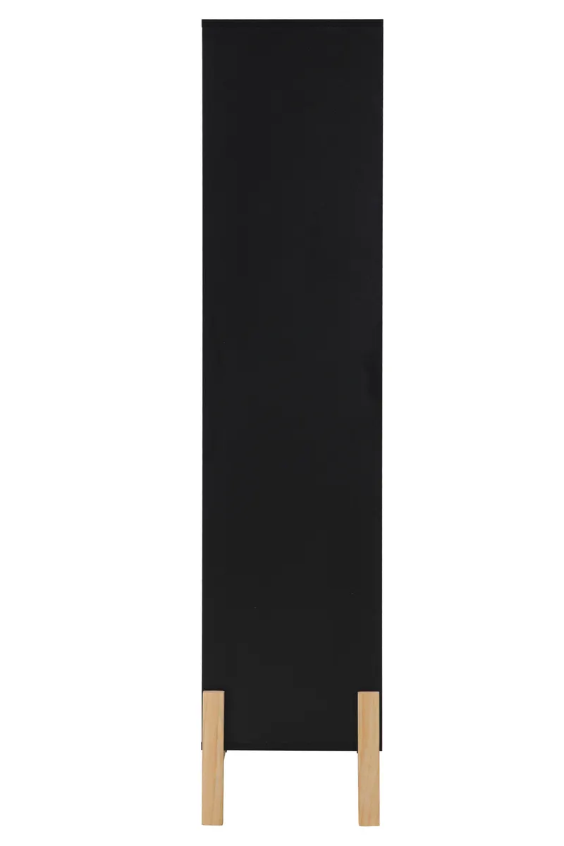 Regal, schwarz mit Beinen aus Pinienholz, Ansicht 3