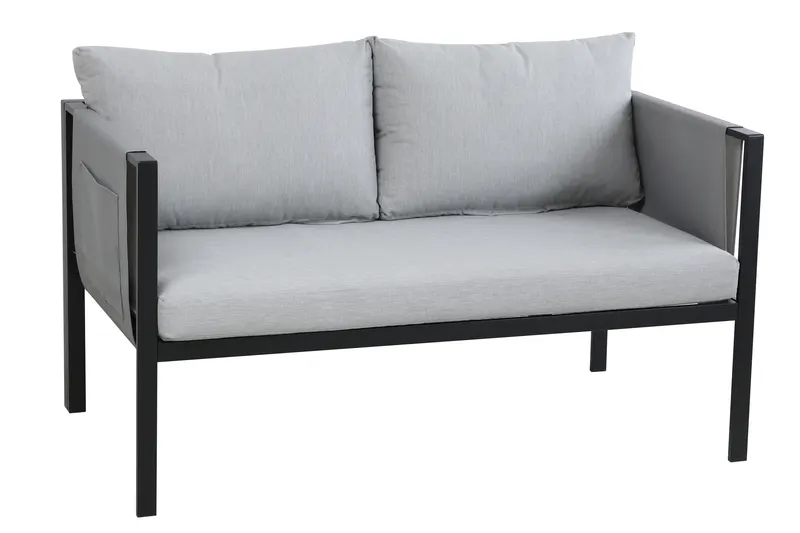 Sitzgruppe mit Couchtisch, grau und schwarz, Ansicht 4