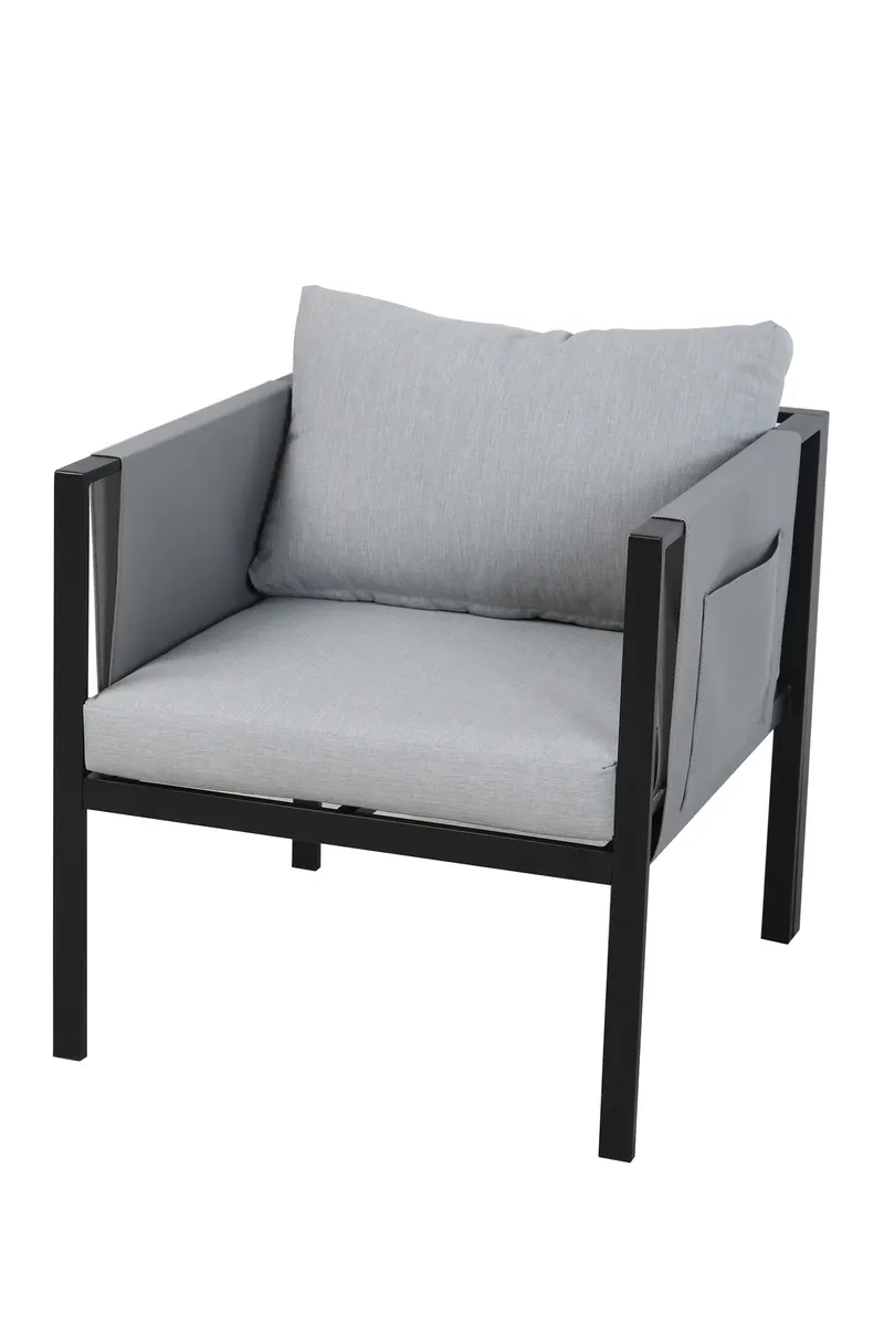 Sitzgruppe mit Couchtisch, grau und schwarz, Ansicht 5