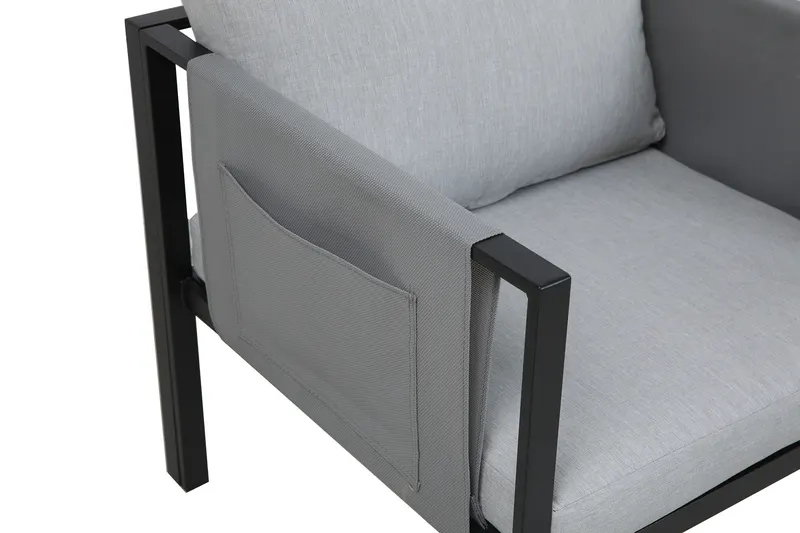 Sitzgruppe mit Couchtisch, grau und schwarz, Ansicht 7