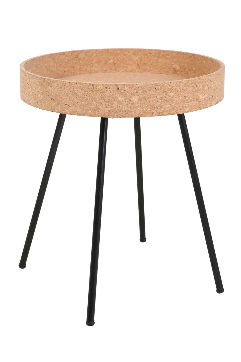 Beistelltisch-Set aus MDF und Kork, natur/schwarz, Ansicht 12