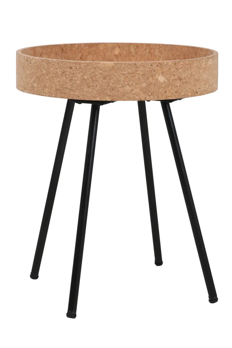 Beistelltisch-Set aus MDF und Kork, natur/schwarz, Ansicht 4
