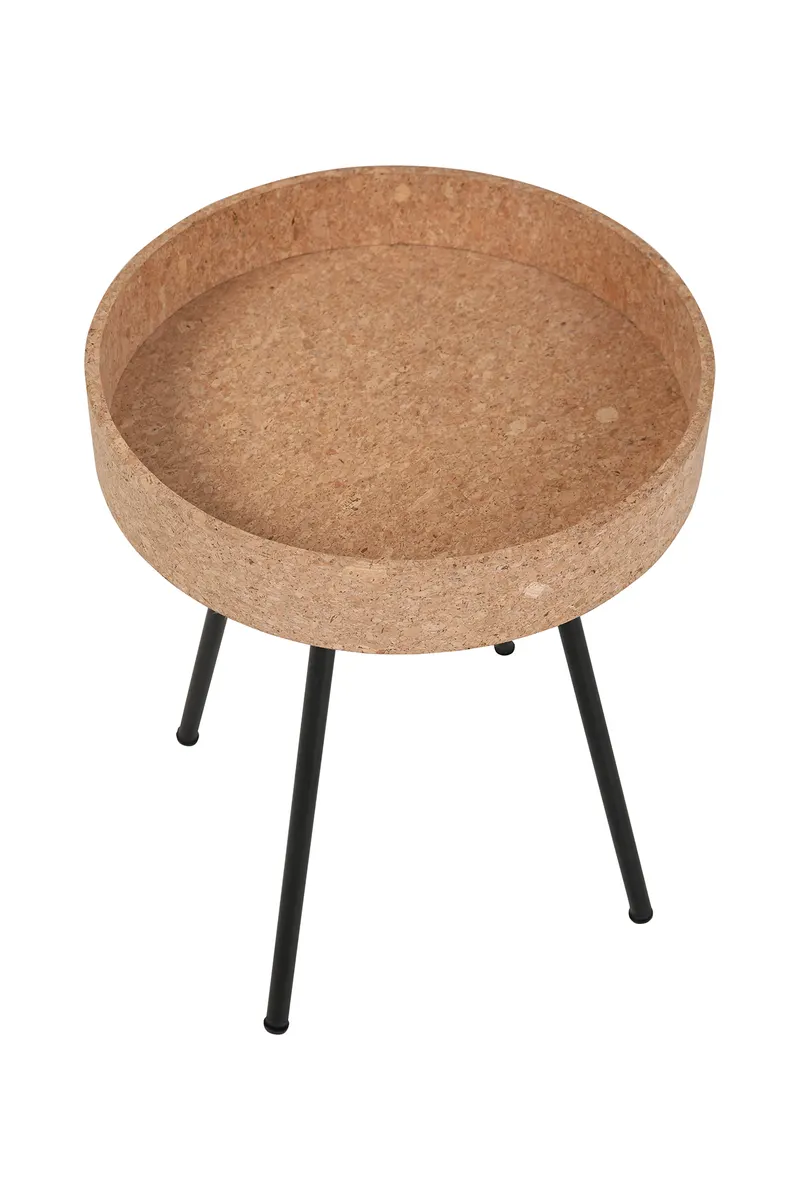 Beistelltisch-Set aus MDF und Kork, natur/schwarz, Ansicht 6