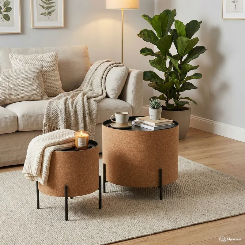 Couchtisch-Set aus MDF und Kork, natur/schwarz, Ansicht 19
