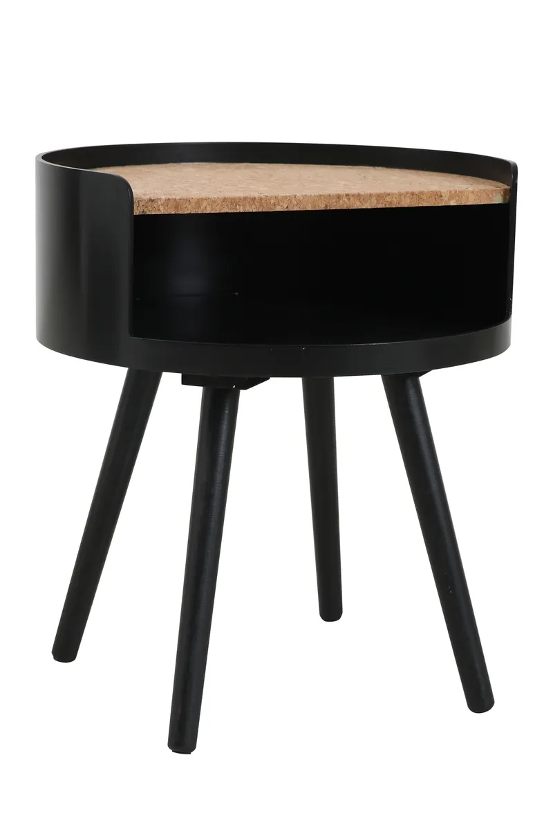 Beistelltisch aus MDF mit Kork, natur und schwarz, Ansicht 4