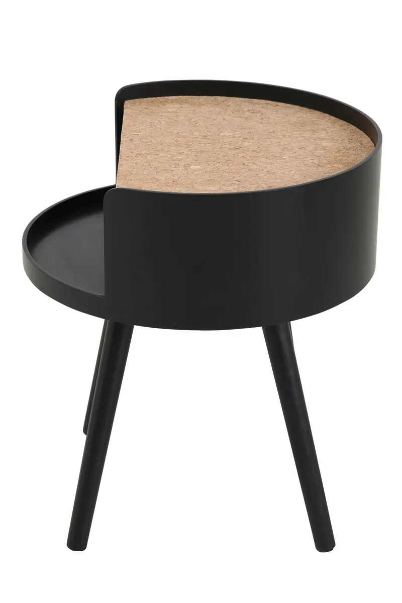 Beistelltisch aus MDF mit Kork, natur und schwarz, Ansicht 5