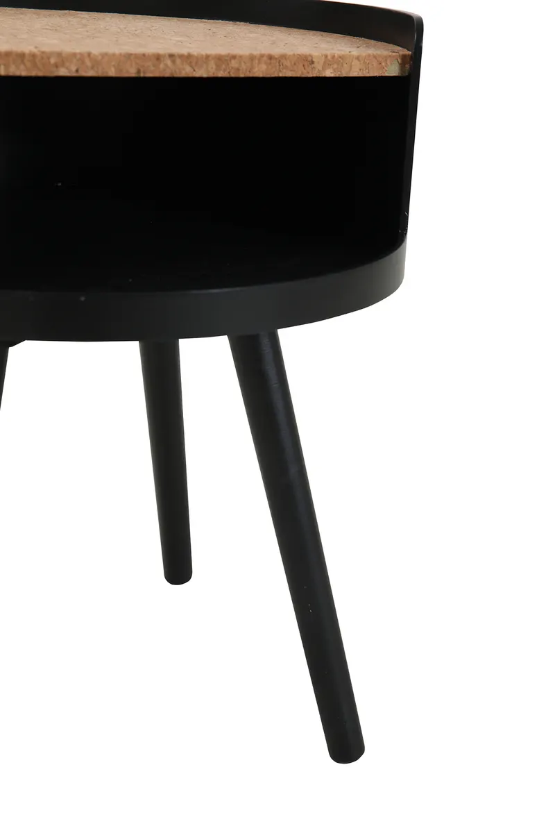 Beistelltisch aus MDF mit Kork, natur und schwarz, Ansicht 9