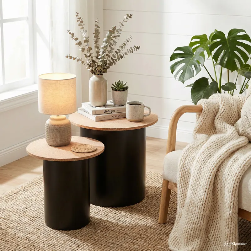 Beistelltische aus MDF mit Kork, 2er-Set, Ansicht 17