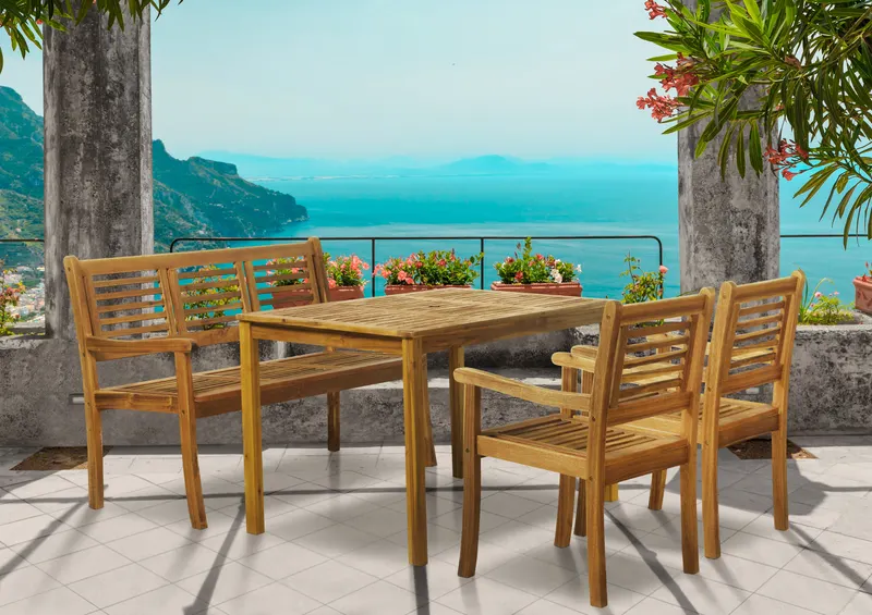 Gartenbank aus Akazie, natur, 150 cm, Ansicht 10
