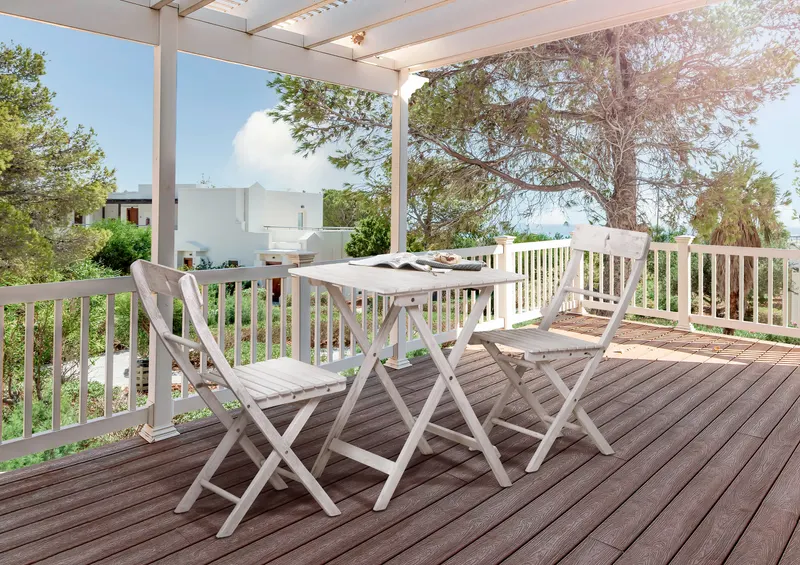 Outdoor-Sitzgruppe aus Akazie, grau mit Vintage-Finish, Ansicht 12