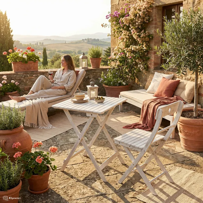 Outdoor-Sitzgruppe aus Akazie, grau mit Vintage-Finish, Ansicht 16