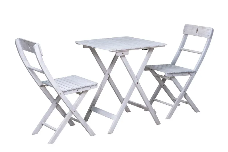 Outdoor-Sitzgruppe aus Akazie, grau mit Vintage-Finish, Ansicht 2