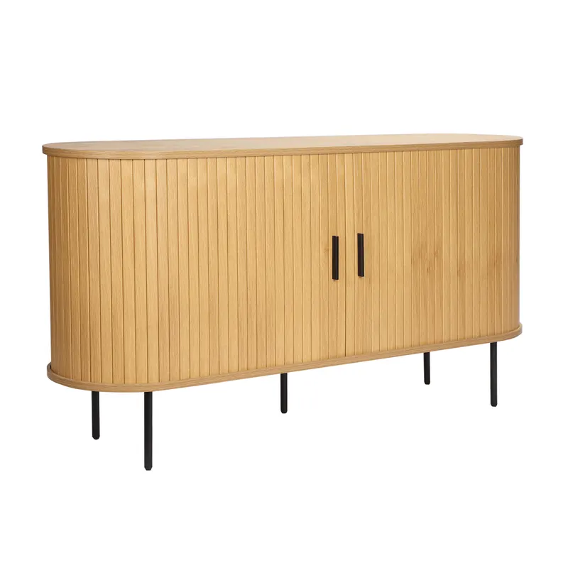 Sideboard in Eichenfarbe und Schwarz, Ansicht 2