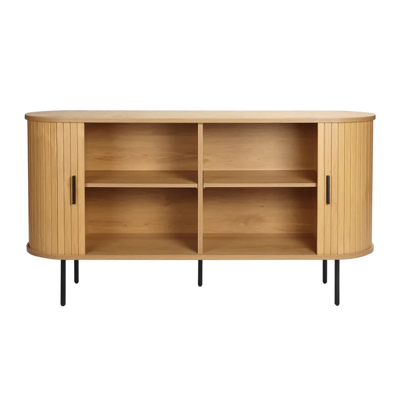 Sideboard in Eichenfarbe und Schwarz, Ansicht 3