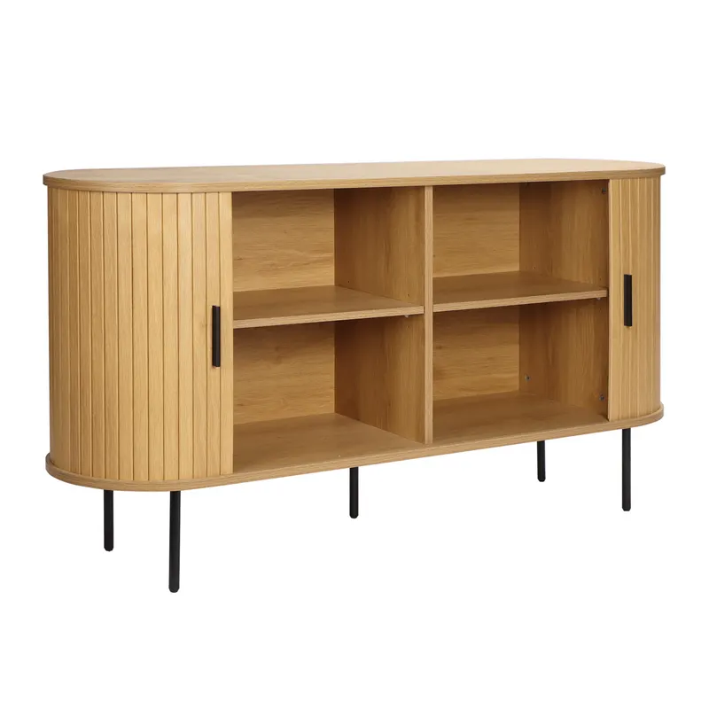 Sideboard in Eichenfarbe und Schwarz, Ansicht 4