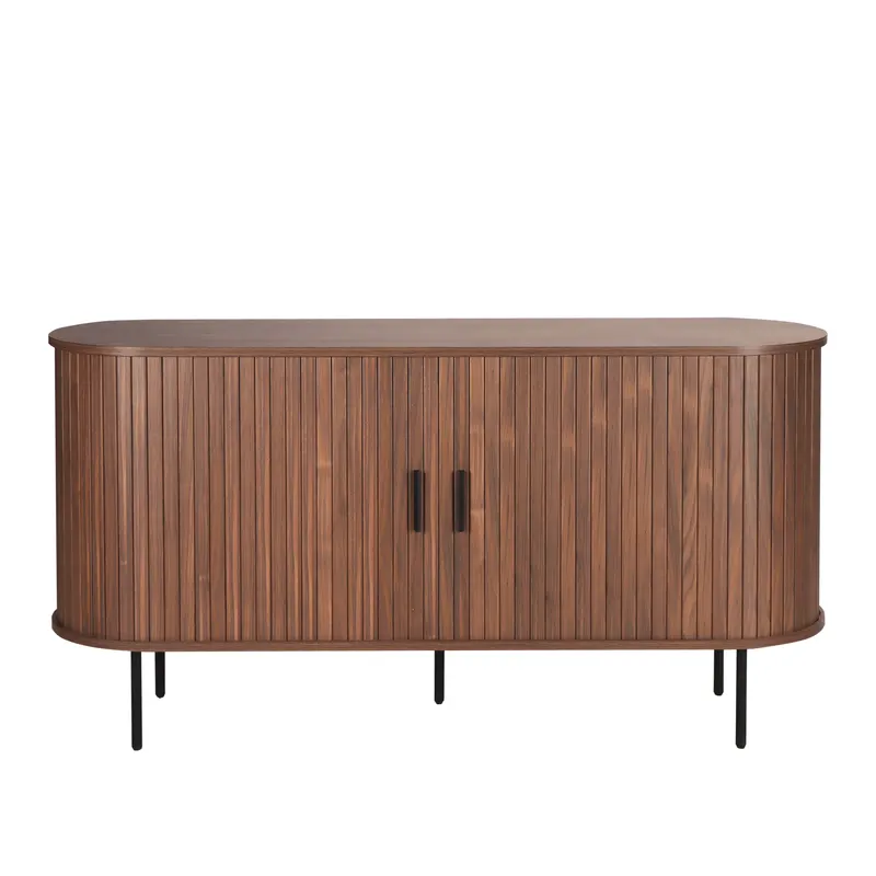 Sideboard in Walnussfarbe und Schwarz, Ansicht 1
