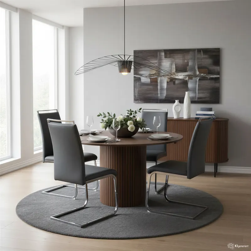 Sideboard in Walnussfarbe und Schwarz, Ansicht 10