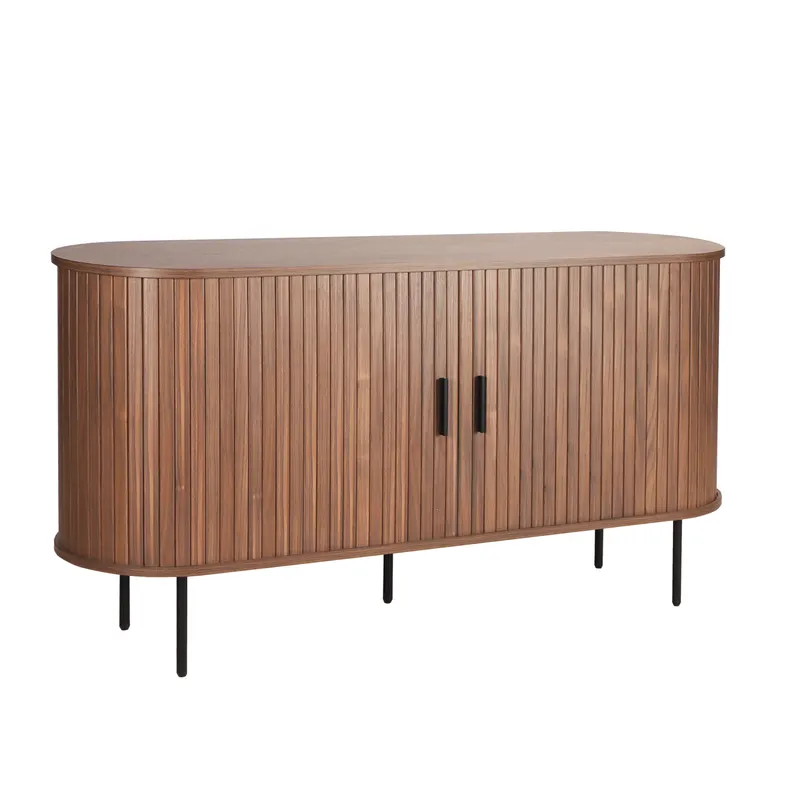 Sideboard in Walnussfarbe und Schwarz, Ansicht 2