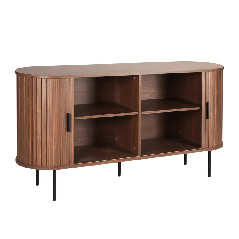 Sideboard in Walnussfarbe und Schwarz, Ansicht 4