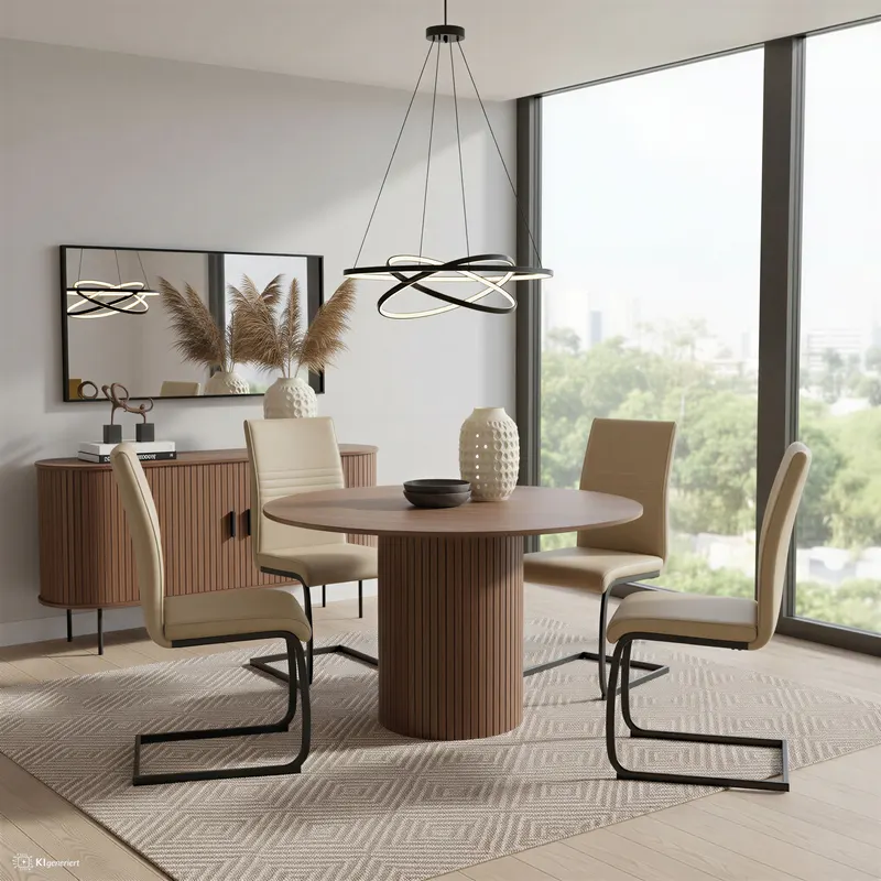 Sideboard in Walnussfarbe und Schwarz, Ansicht 9