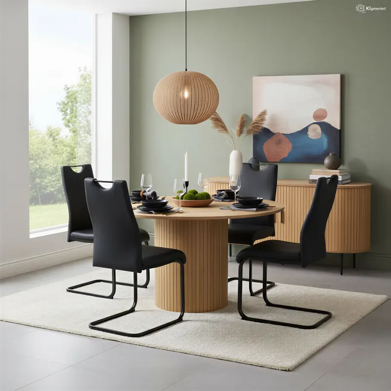 Sideboard in Eichenfarbe und Schwarz, Ansicht 10