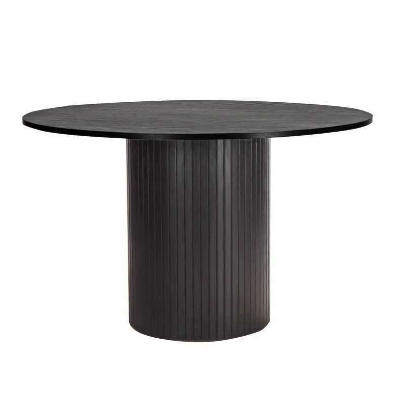 runder Tisch 120 × 120 cm in Schwarz, Ansicht 1