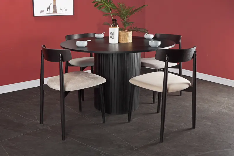runder Tisch 120 × 120 cm in Schwarz, Ansicht 4
