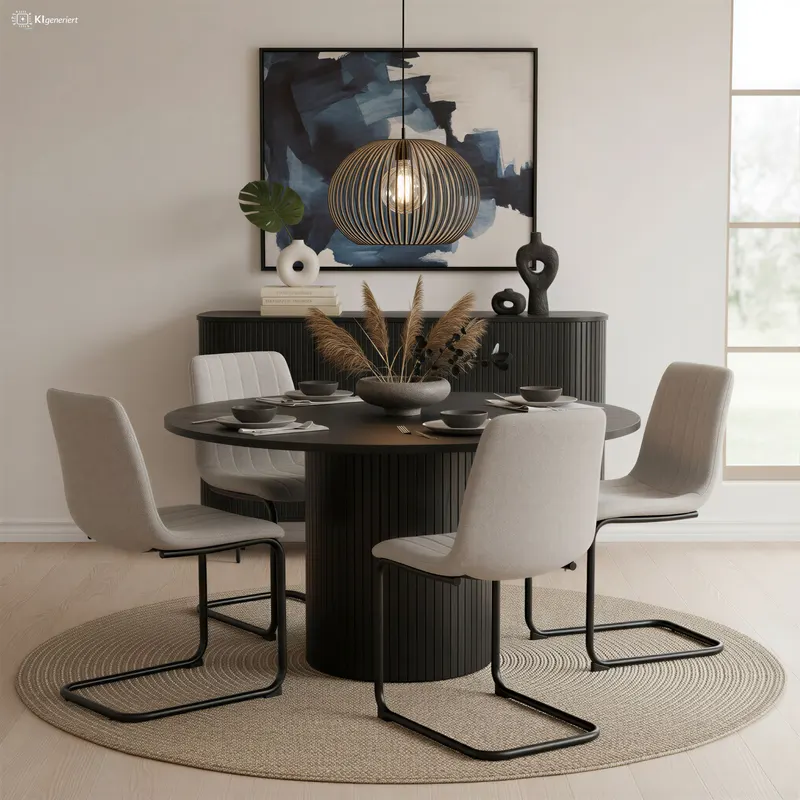 runder Tisch 120 × 120 cm in Schwarz, Ansicht 7
