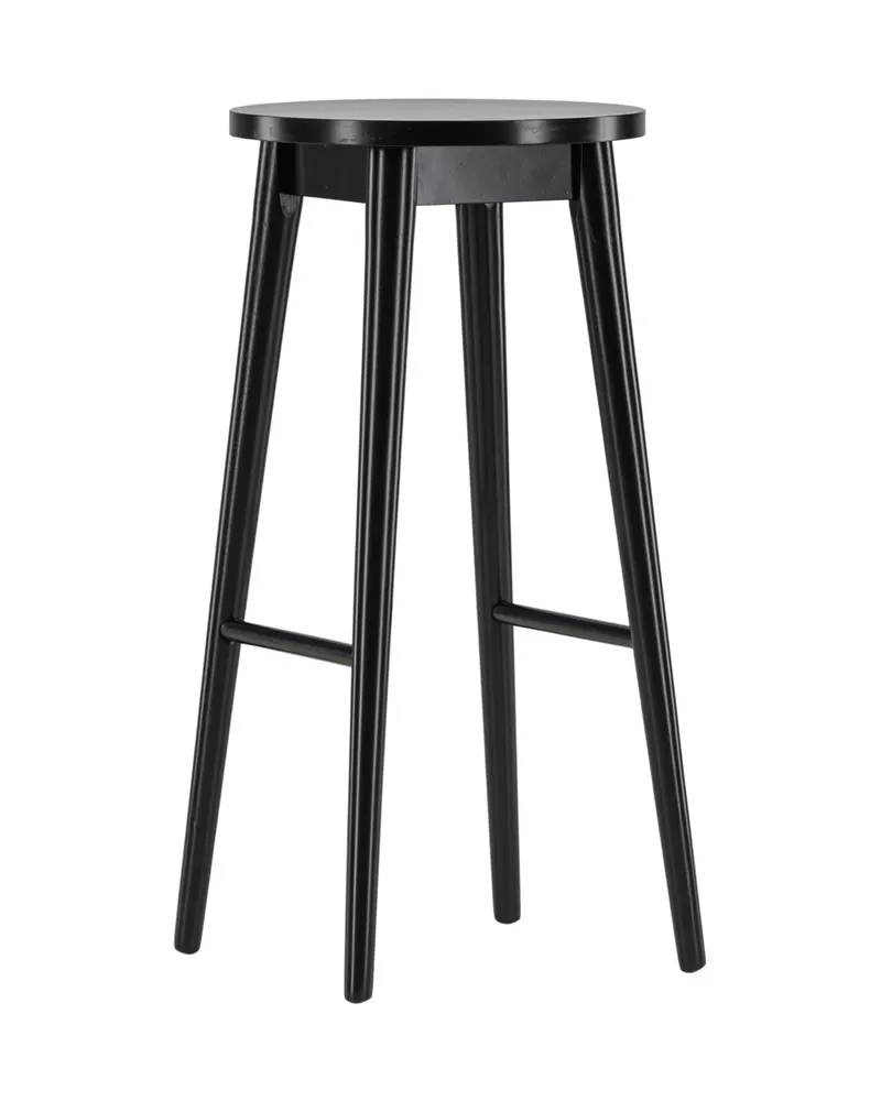 Mollösand Barhocker aus Kautschukholz mit rundem Sitz in Schwarz, Ansicht 7
