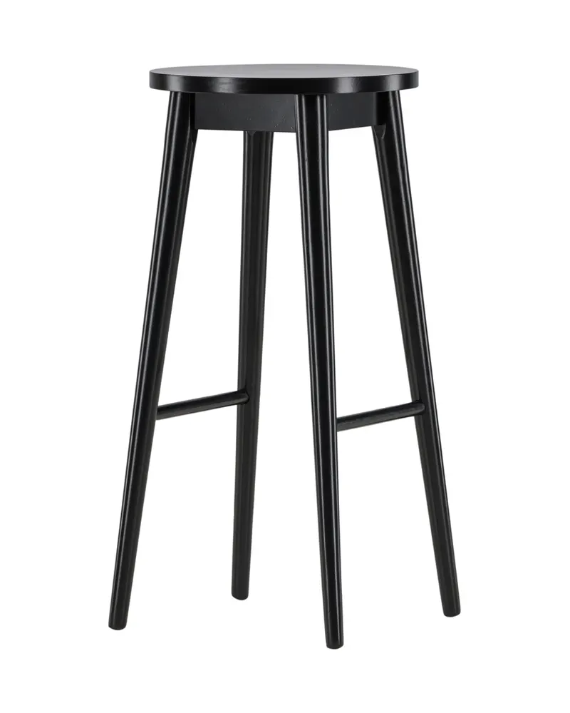 Mollösand Barhocker aus Kautschukholz mit rundem Sitz in Schwarz, Ansicht 9