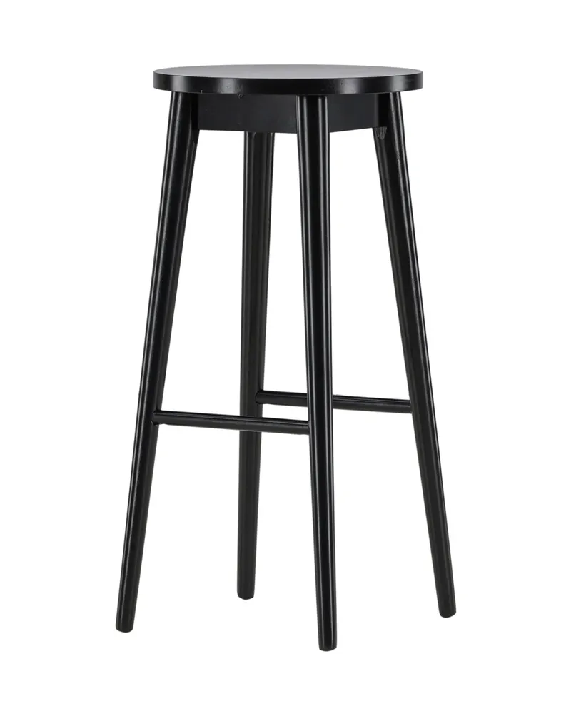 Mollösand Barhocker aus Kautschukholz mit rundem Sitz in Schwarz, Ansicht 5