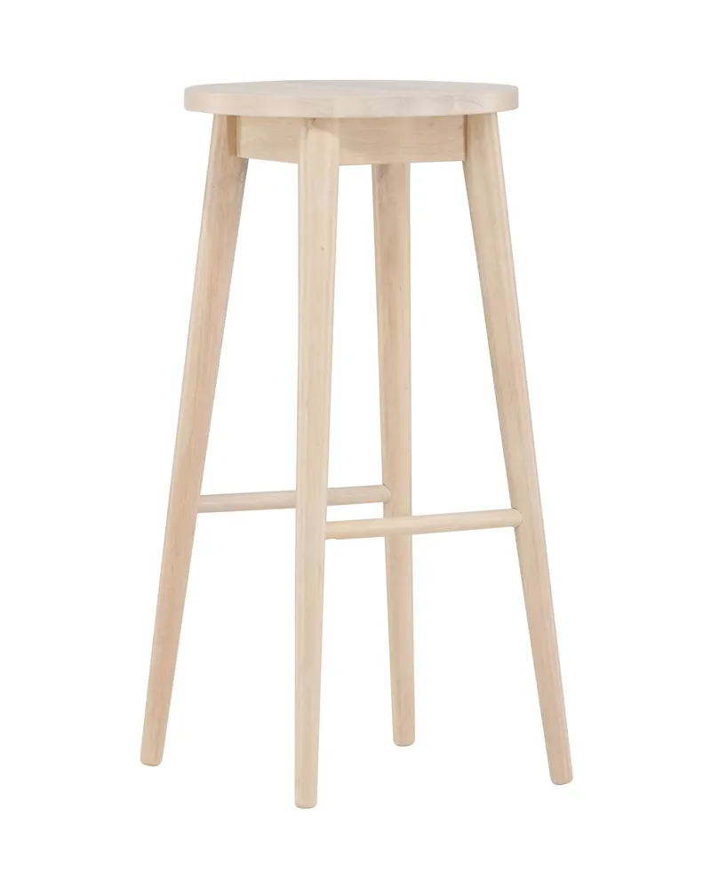 Mollösand Barhocker aus Kautschukholz mit rundem Sitz in Whitewash, Ansicht 1