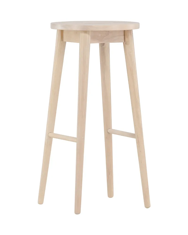 Mollösand Barhocker aus Kautschukholz mit rundem Sitz in Whitewash, Ansicht 7